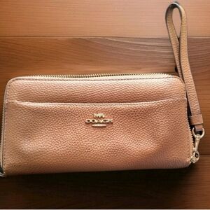 Coach Light Brown Leather Wristlet